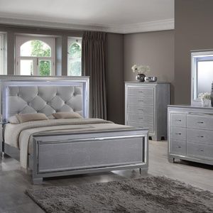 4pc king  bedroom set MA700-K Martina Sil